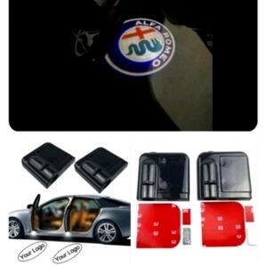 2 wireless universal Alfa Romeo LED door projector puddle lights